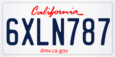 CA license plate 6XLN787