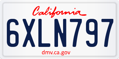 CA license plate 6XLN797