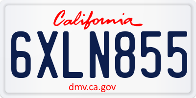 CA license plate 6XLN855