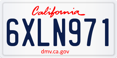 CA license plate 6XLN971