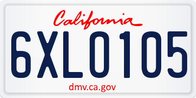 CA license plate 6XLO105