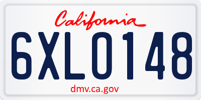CA license plate 6XLO148