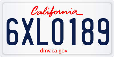 CA license plate 6XLO189