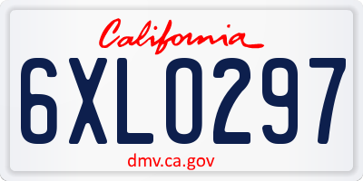 CA license plate 6XLO297