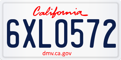 CA license plate 6XLO572
