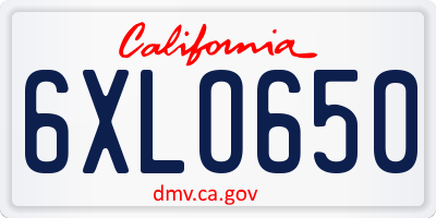 CA license plate 6XLO650