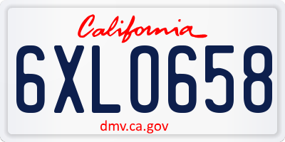 CA license plate 6XLO658