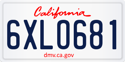 CA license plate 6XLO681
