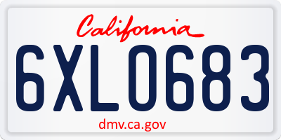 CA license plate 6XLO683
