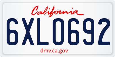 CA license plate 6XLO692