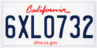 CA license plate 6XLO732