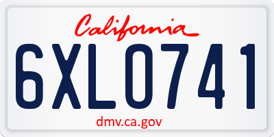 CA license plate 6XLO741