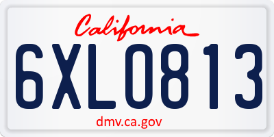 CA license plate 6XLO813