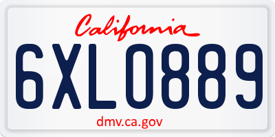 CA license plate 6XLO889
