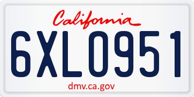 CA license plate 6XLO951