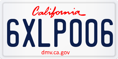 CA license plate 6XLP006