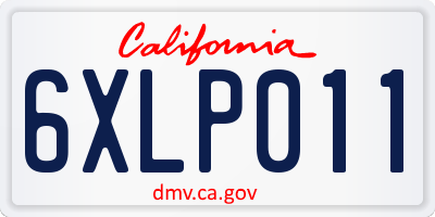 CA license plate 6XLP011