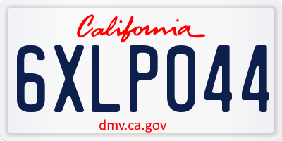 CA license plate 6XLP044