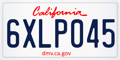 CA license plate 6XLP045