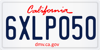 CA license plate 6XLP050