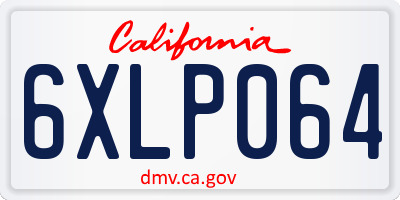 CA license plate 6XLP064