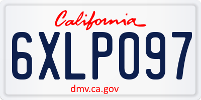 CA license plate 6XLP097