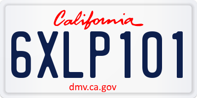 CA license plate 6XLP101