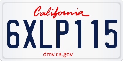 CA license plate 6XLP115