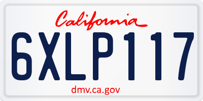 CA license plate 6XLP117