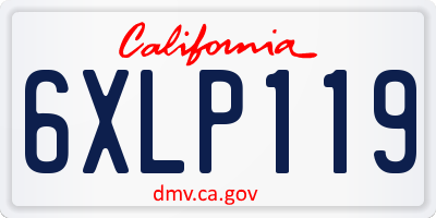 CA license plate 6XLP119