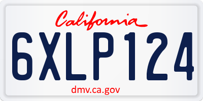 CA license plate 6XLP124