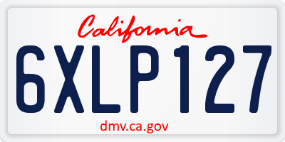 CA license plate 6XLP127