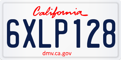 CA license plate 6XLP128