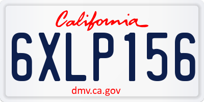 CA license plate 6XLP156