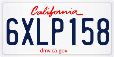 CA license plate 6XLP158