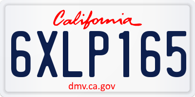 CA license plate 6XLP165