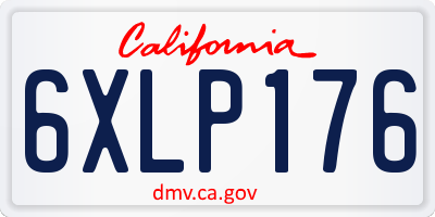 CA license plate 6XLP176