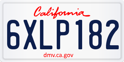 CA license plate 6XLP182
