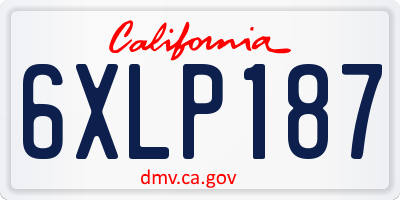 CA license plate 6XLP187