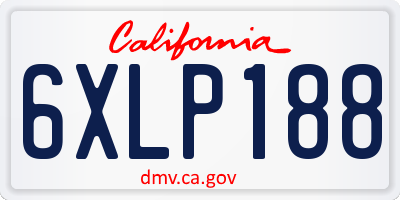 CA license plate 6XLP188