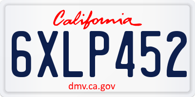 CA license plate 6XLP452