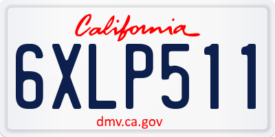 CA license plate 6XLP511