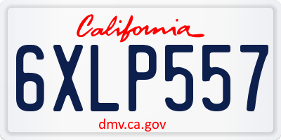 CA license plate 6XLP557