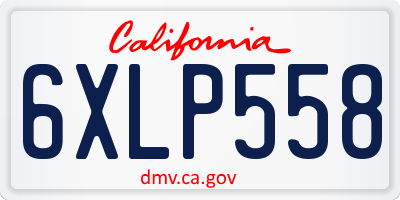 CA license plate 6XLP558