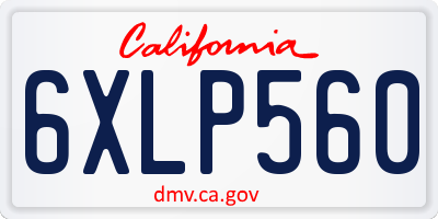 CA license plate 6XLP560