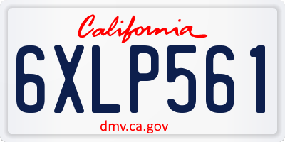 CA license plate 6XLP561