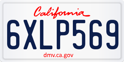 CA license plate 6XLP569