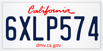 CA license plate 6XLP574
