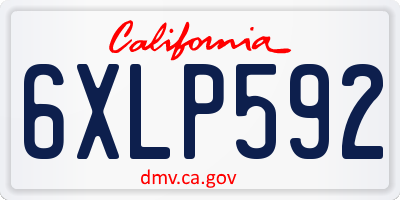 CA license plate 6XLP592