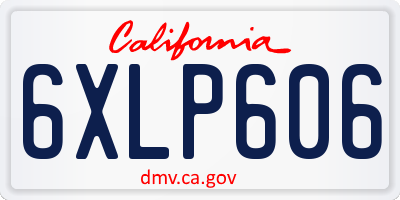 CA license plate 6XLP606